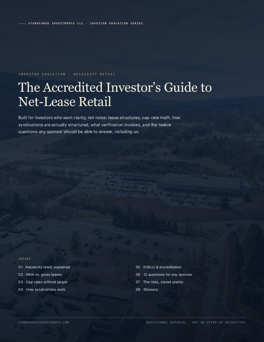 Guide cover, The Accredited Investor's Guide to Net-Lease Retail